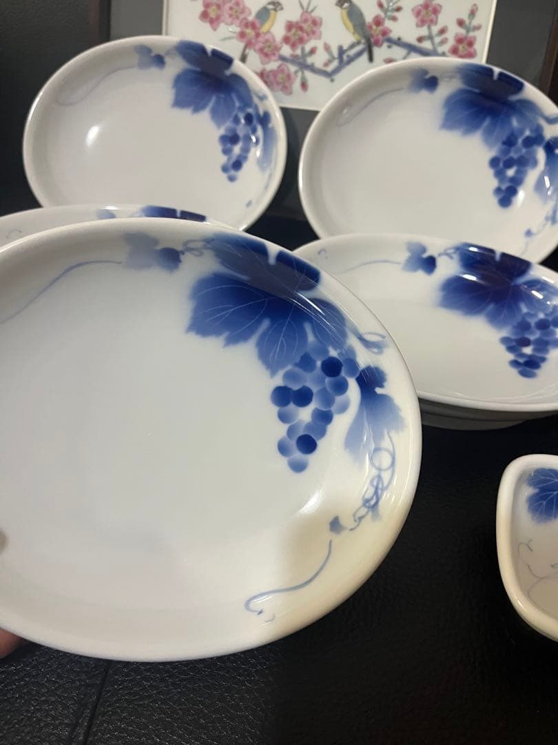 深川製磁　ブルーワイナリー楕円皿5枚 豆皿3枚