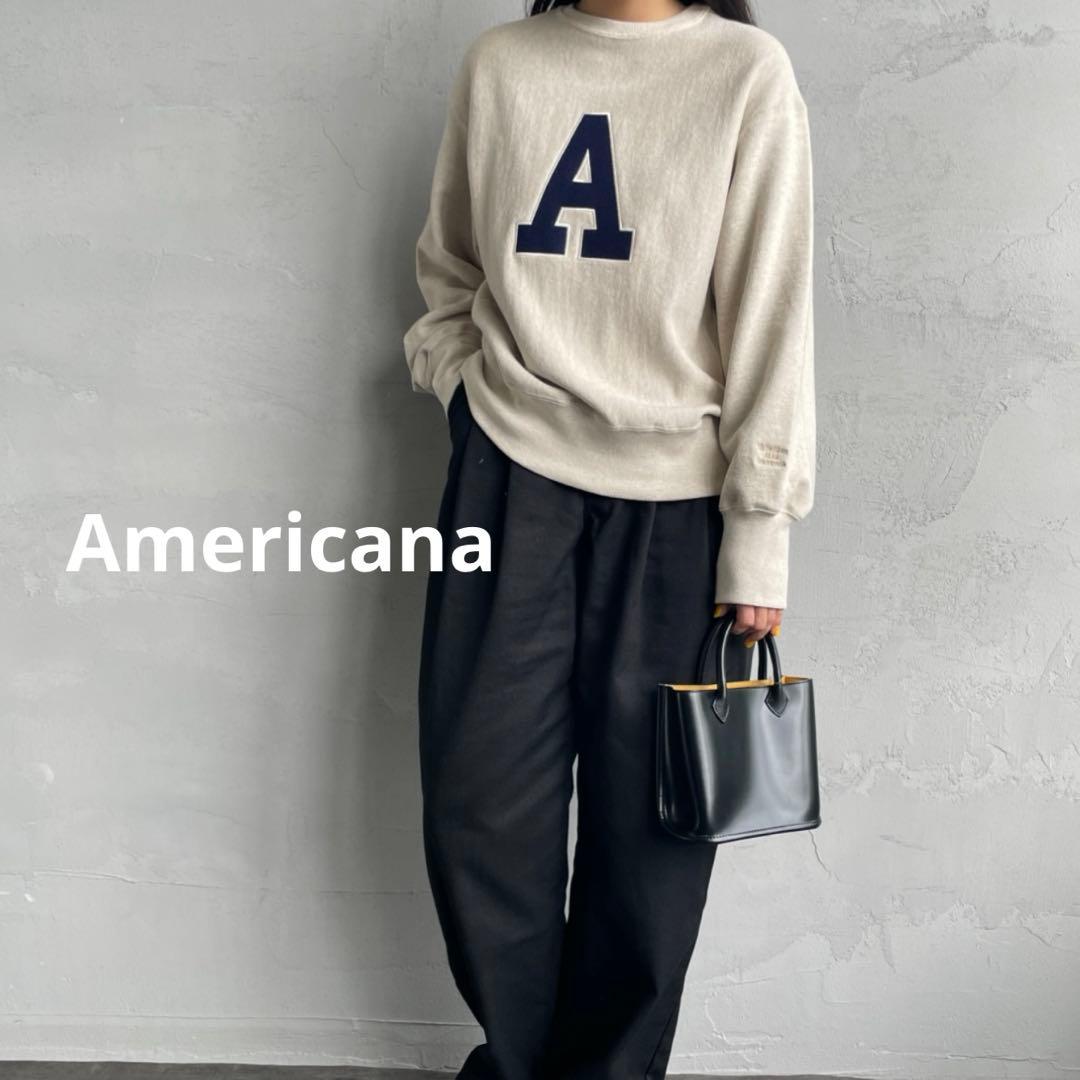 大人気✨Americana Aロゴ スウェット　トレーナー　オートミール　綿　M