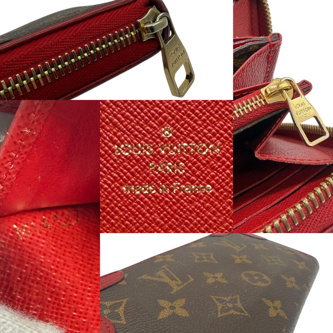 ルイヴィトン　ジッピーウォレット　レティーロ　ラウンドファスナー　モノグラム　赤