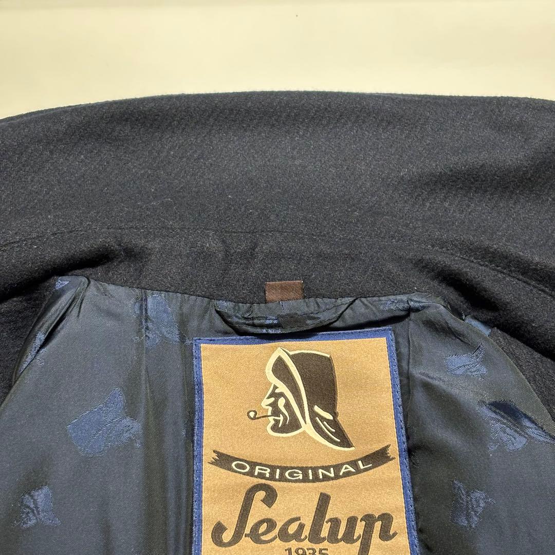 【美品】Sealup BEAMS F別注 ロングピーコート ネイビー 46