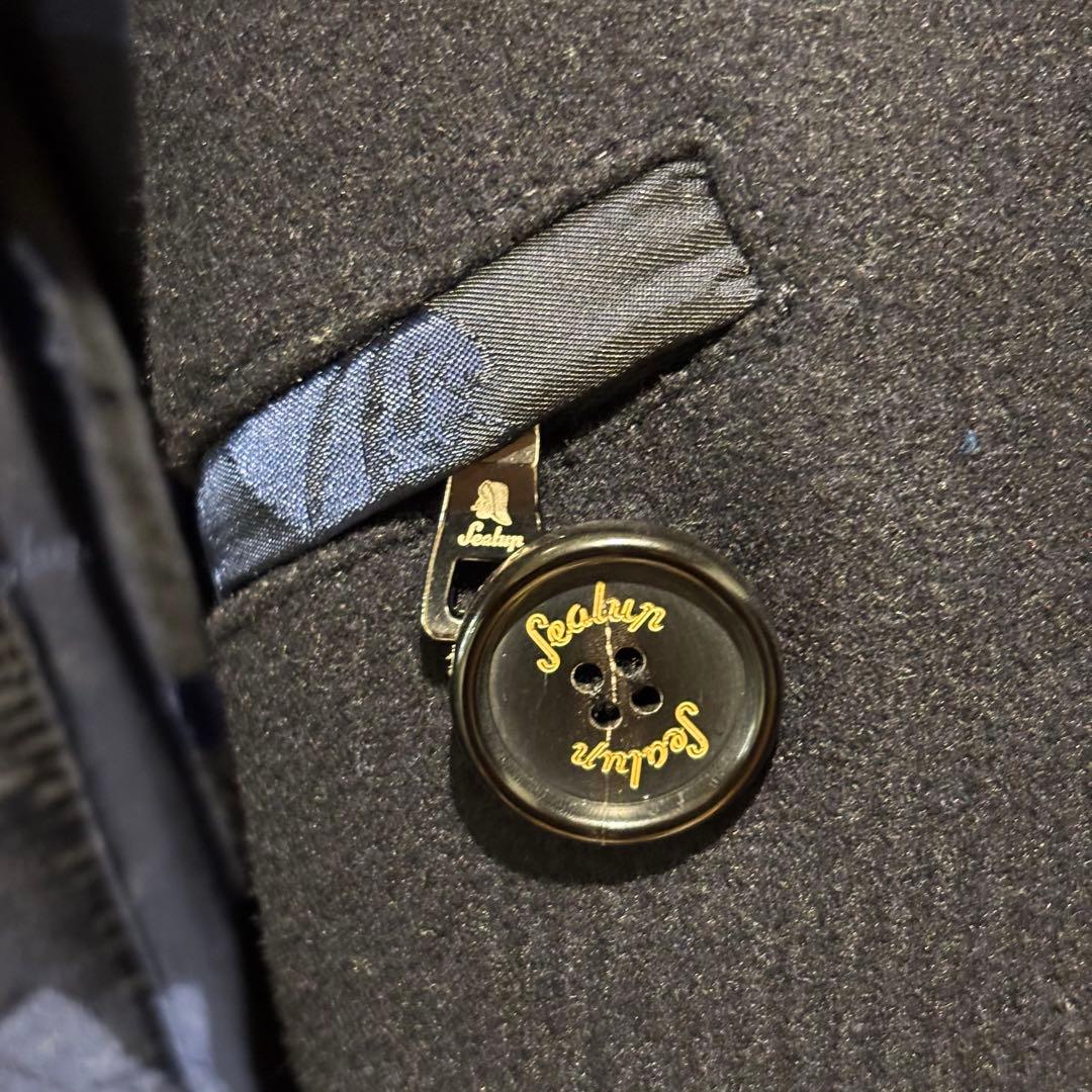 【美品】Sealup BEAMS F別注 ロングピーコート ネイビー 46