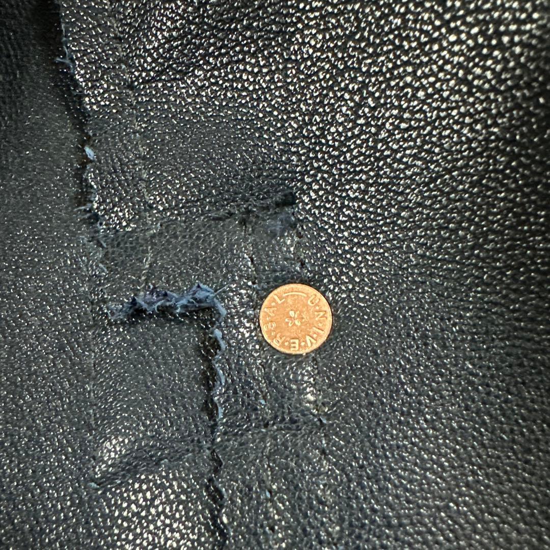 インディゴブルー 1.4mm厚 ゴートレザー 頭層スエード Type3 M