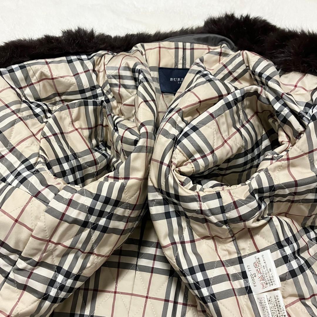 美品 バーバリーロンドン 40 ライナー ファー デニムジャケット ノバチェック