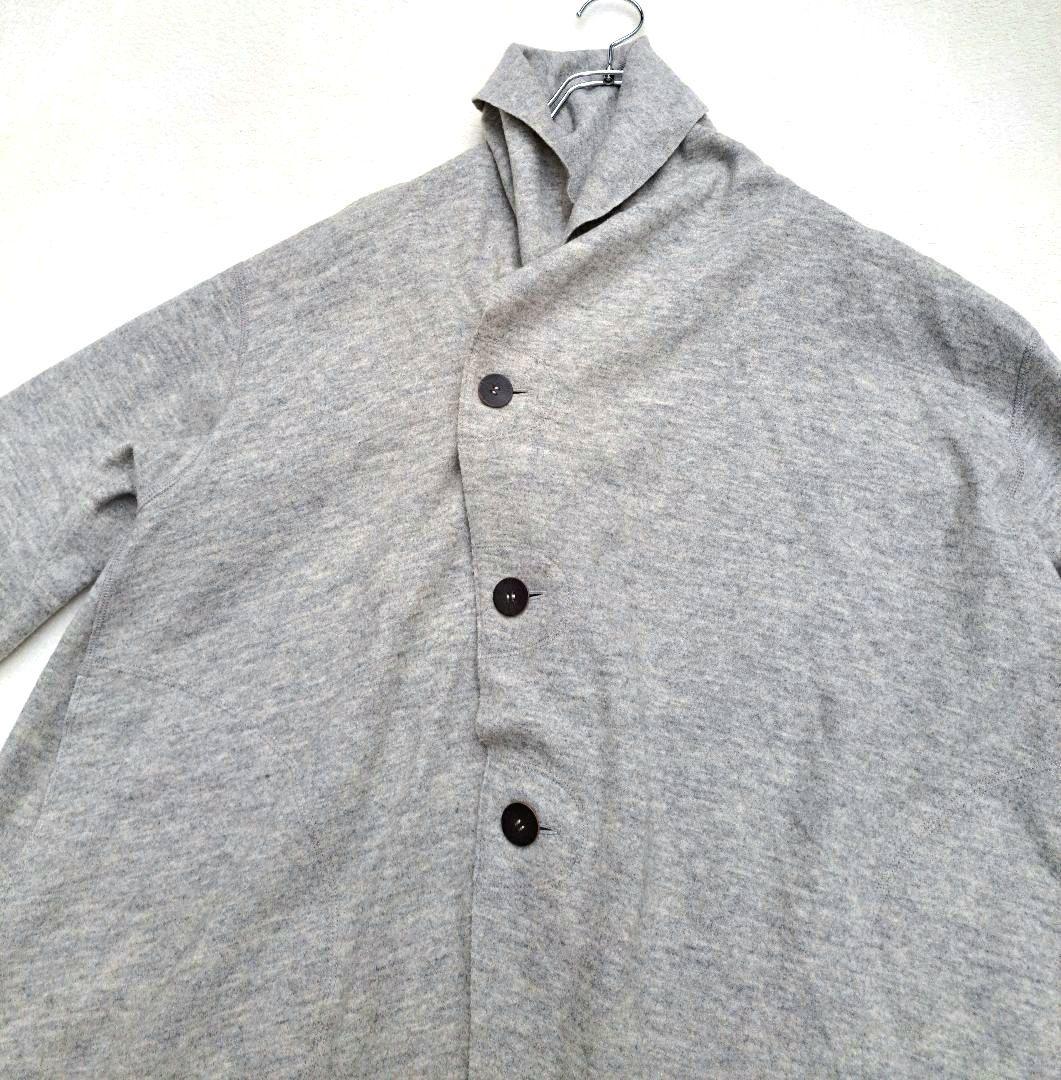 223　美品　ヨーガンレール　ウール100%コート　変形ハイネック M