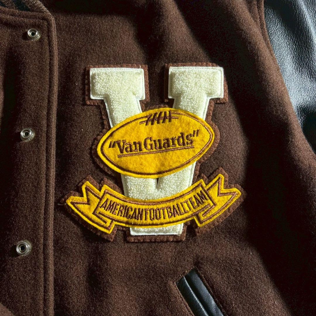 S*s様 美品■VAN JACKET スタジャン　袖レザー　アーチロゴ　ブラウン