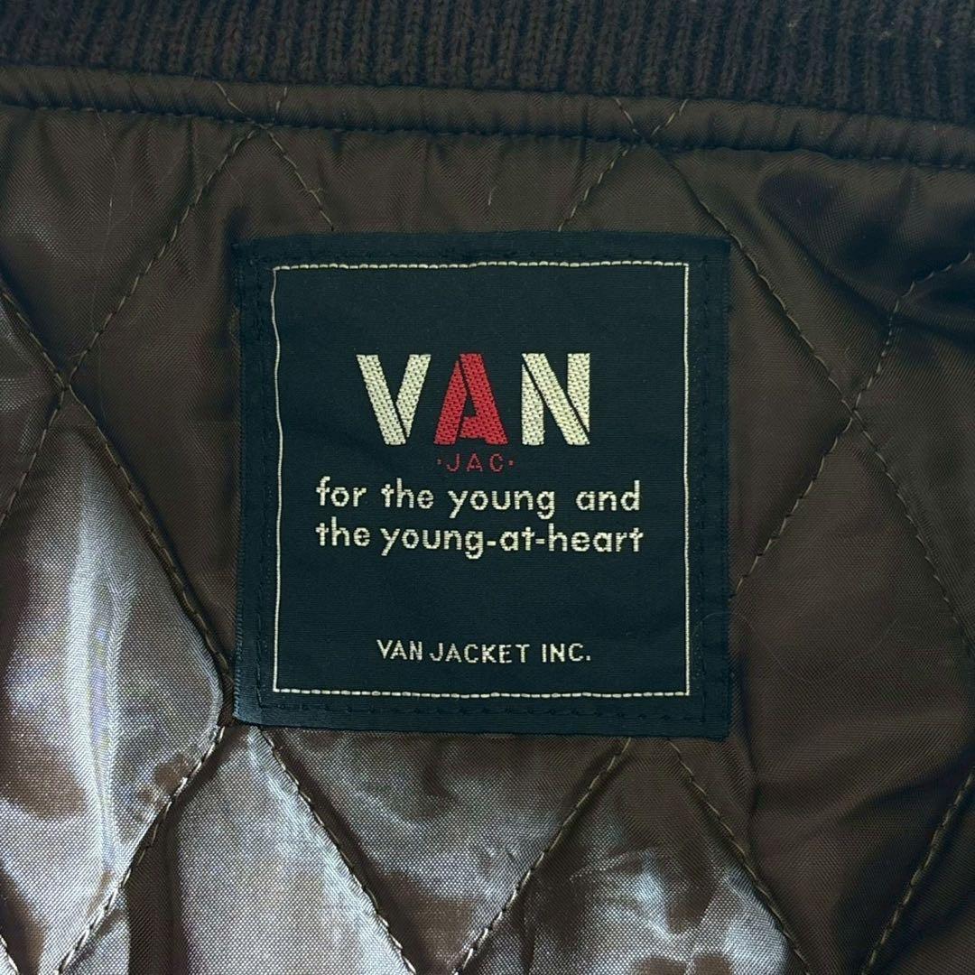S*s様 美品■VAN JACKET スタジャン　袖レザー　アーチロゴ　ブラウン