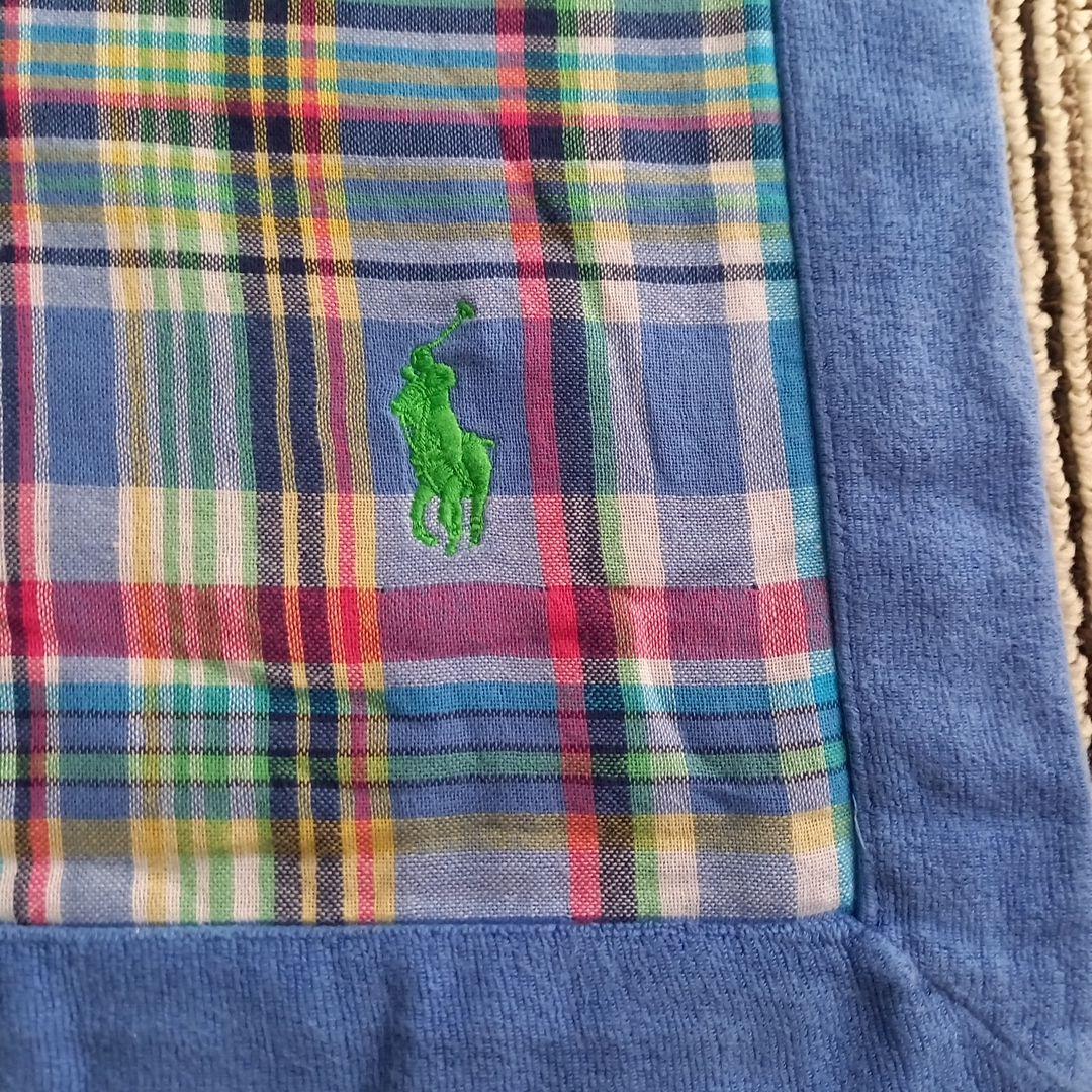 ラルフローレン チェック柄ハーフタオルケット 2枚セット　約140×95センチ