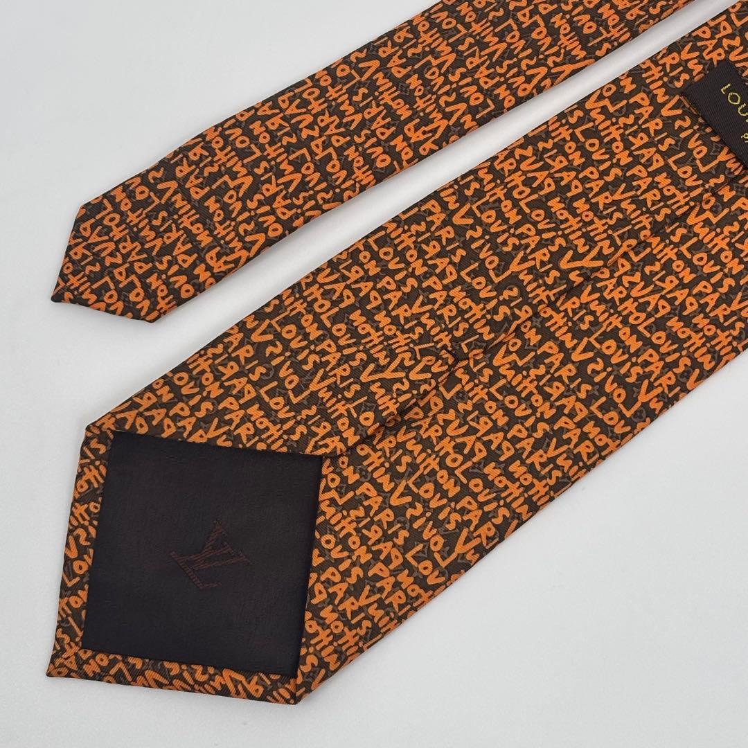 【極美品✨】 ルイヴィトン グラフィティ ネクタイ ロゴ 総柄 シルク 100%