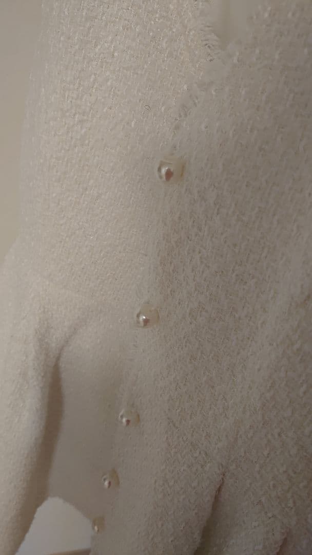 fitmore　MIKIコラボ！パールボタンツイードペプラムジレ