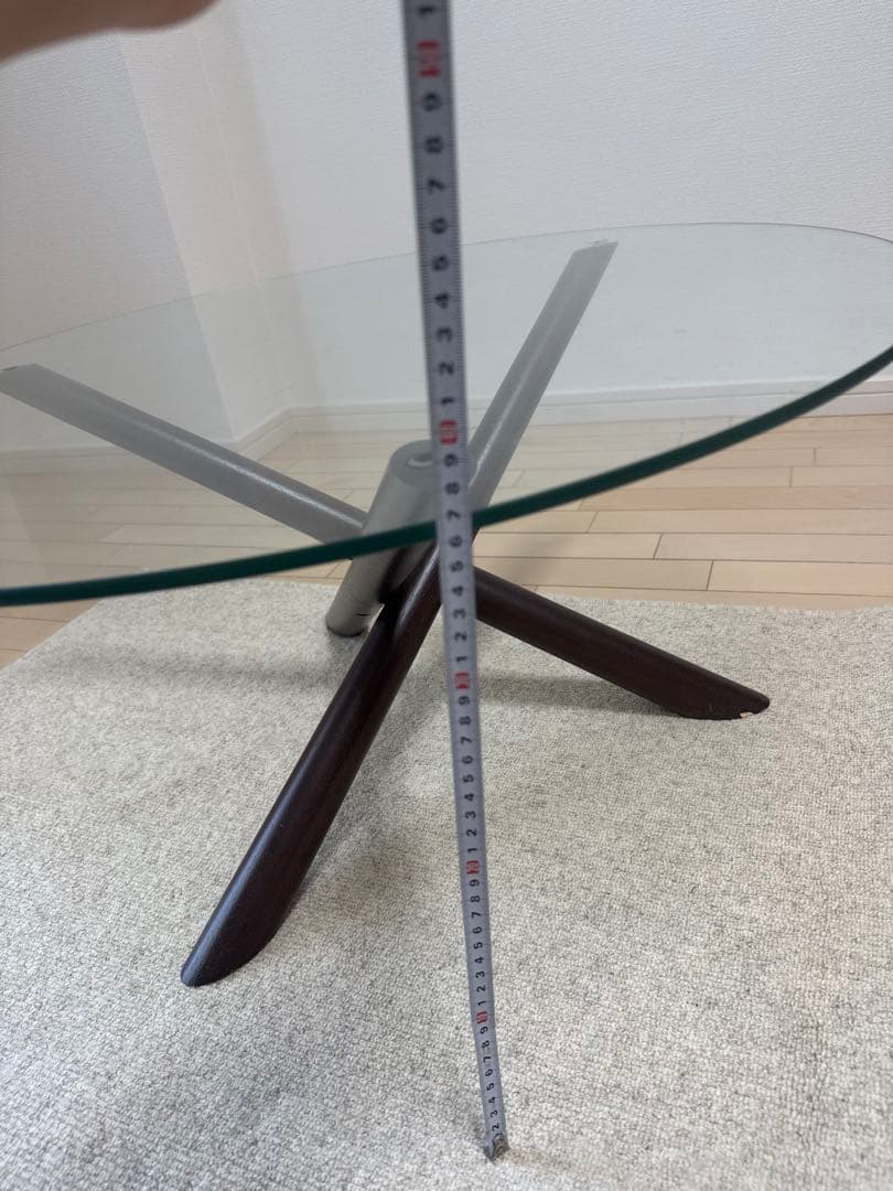 【NOCE】円形ガラス天板　センターテーブル（値下げ）