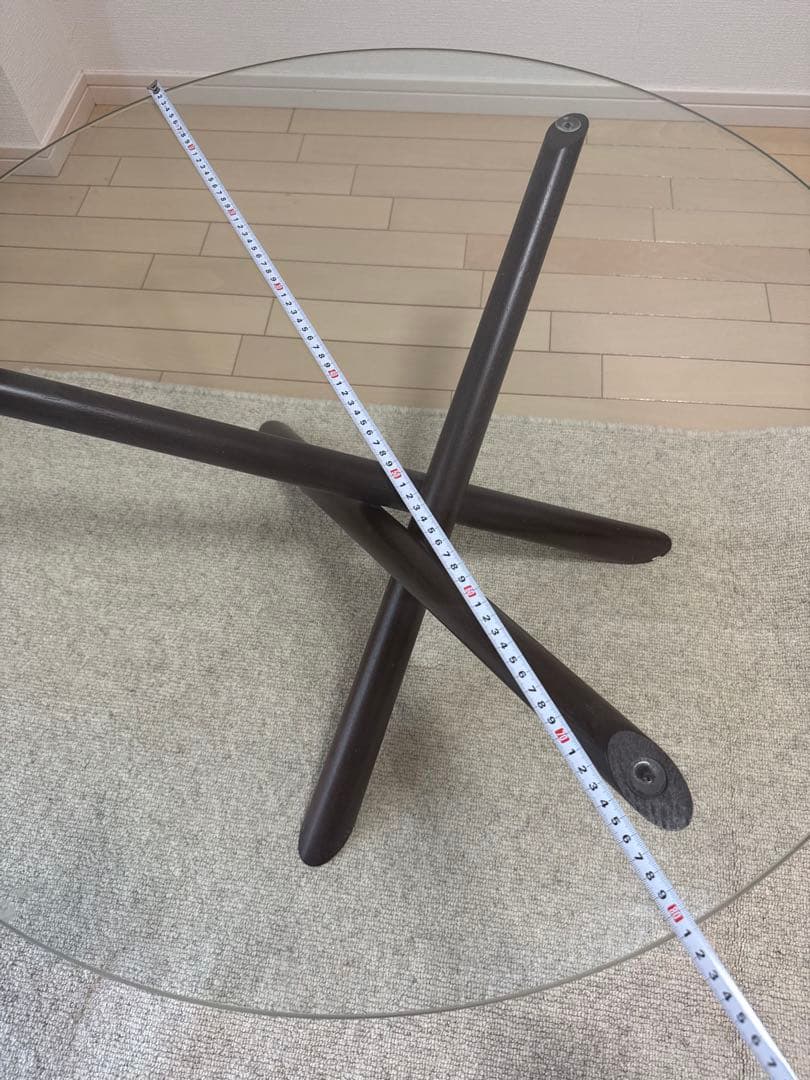 【NOCE】円形ガラス天板　センターテーブル（値下げ）