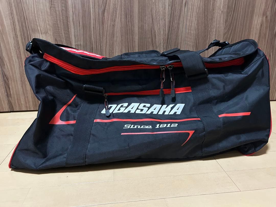 OGASAKA スキー用ダッフルバッグ 黒赤