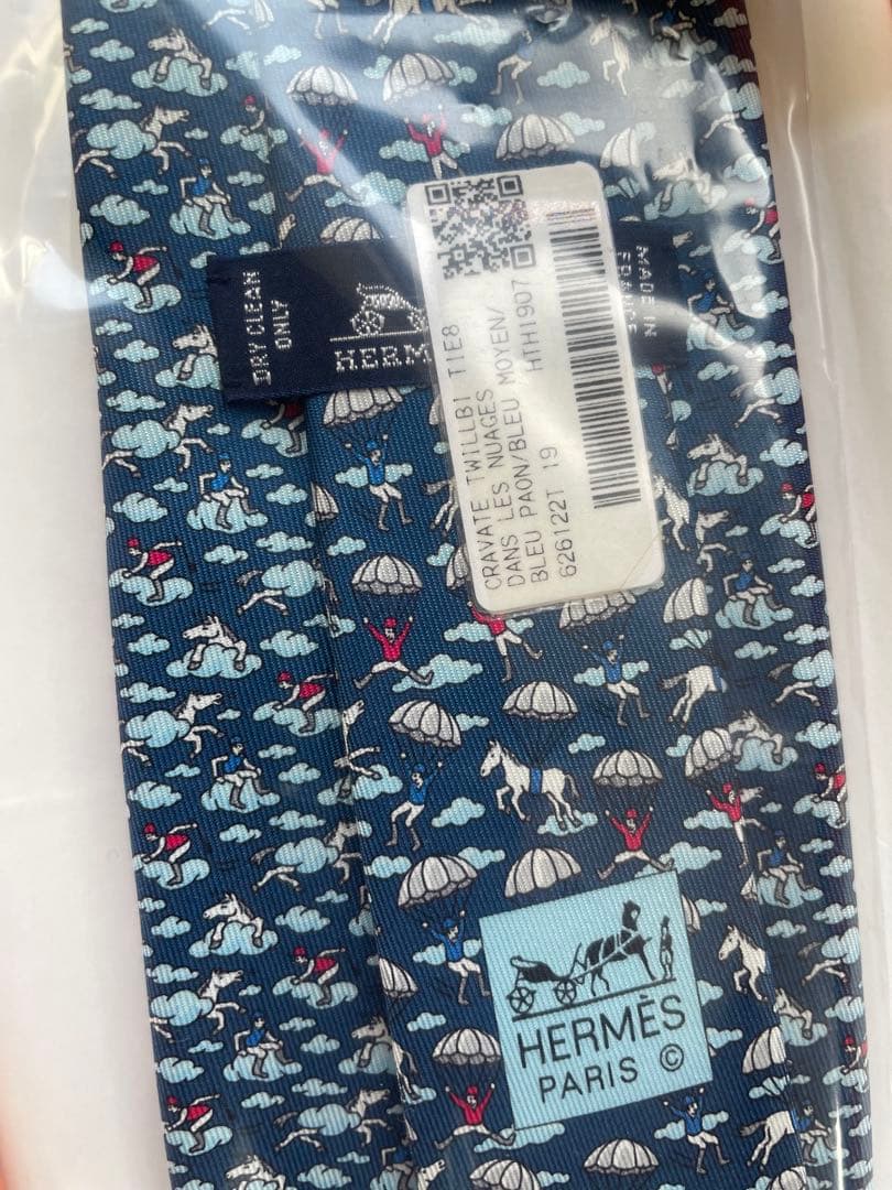 HERMES 完全新品タグ付 ネクタイ 馬とジョッキー 専用ボックス付