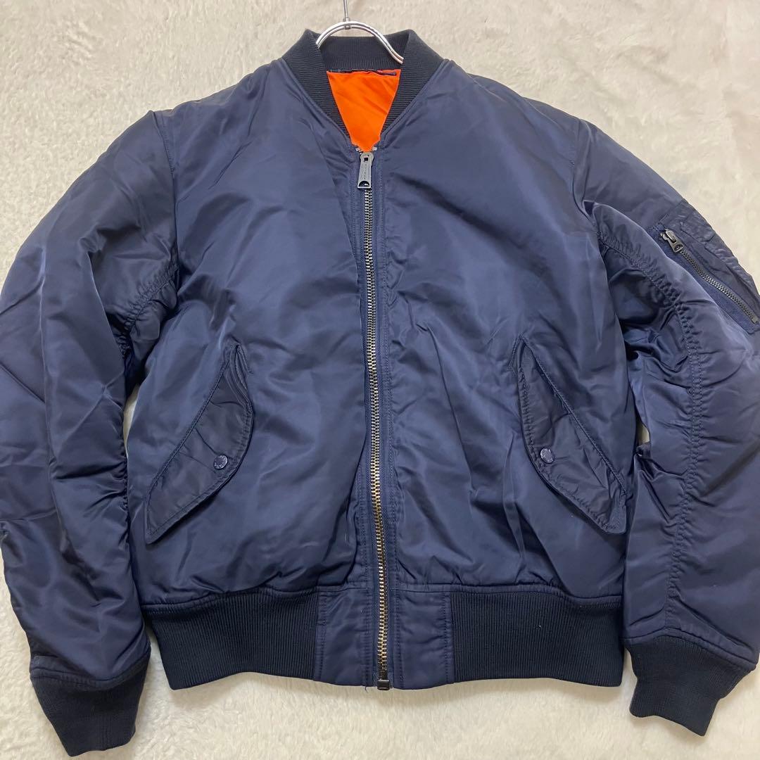 美品✨アヴィレックス XL ネイビー リバーシブル MA-1 フライトジャケット