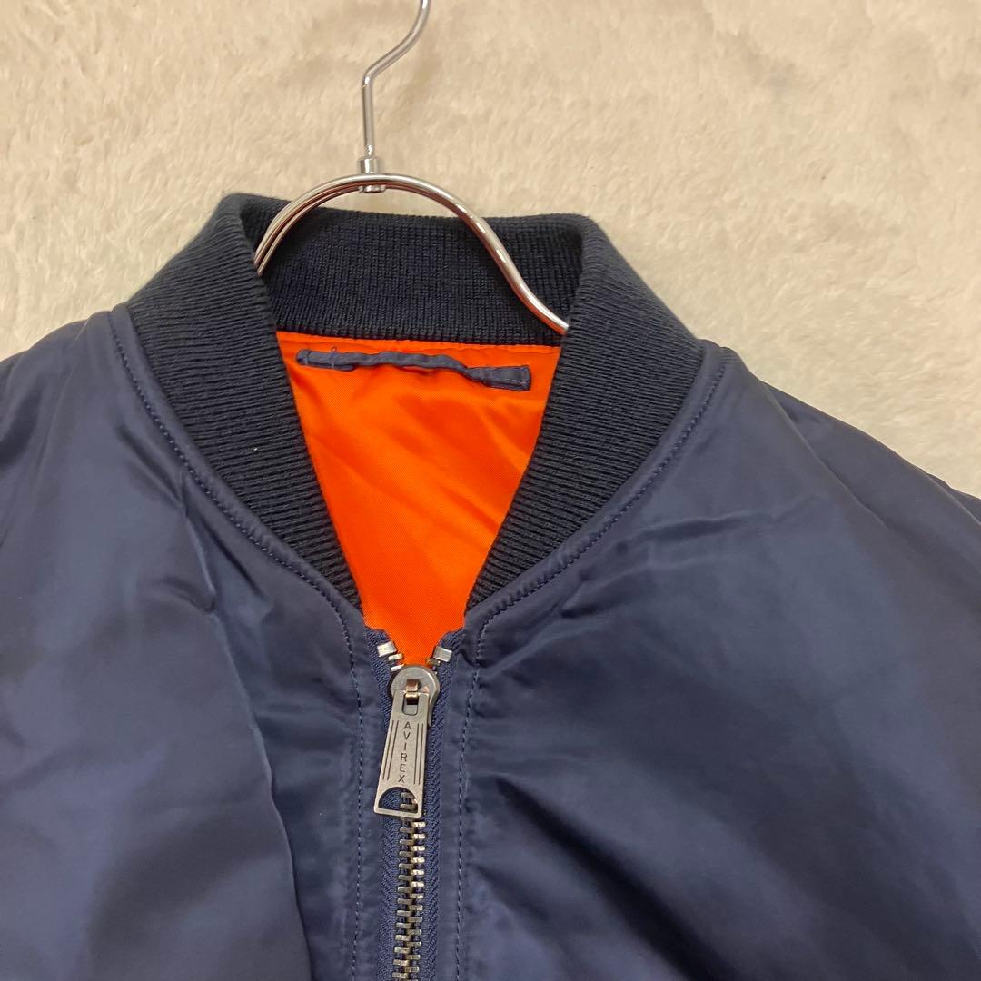 美品✨アヴィレックス XL ネイビー リバーシブル MA-1 フライトジャケット