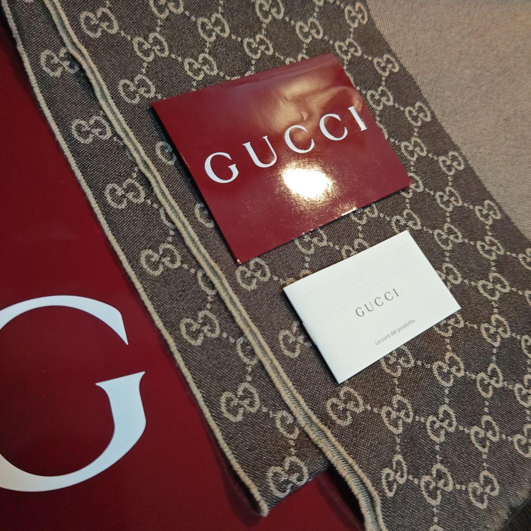 ❤新品箱袋付属❤GUCCI マフラー ストール ショール スカーフ　ブラウン❤