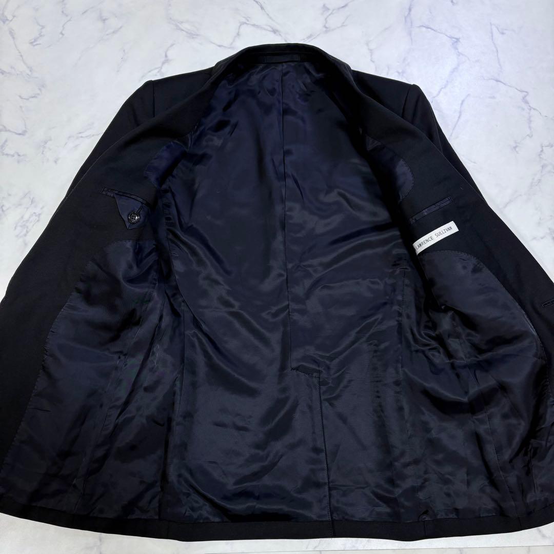 美品 ジョンローレンスサリバン セットアップ スーツ 36/34 黒 カシミア混