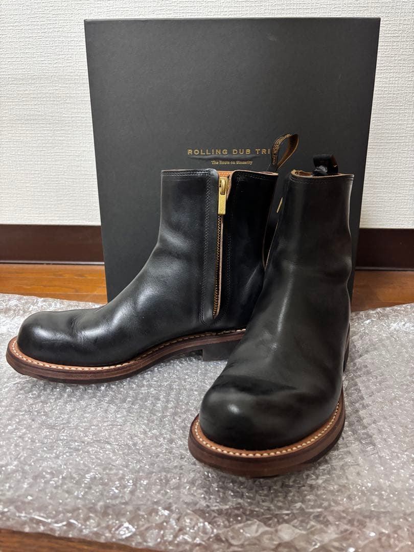 ROLLING DUB TRIO ブラックレザーブーツ