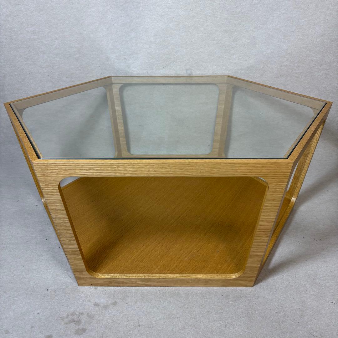 桜屋工業 CHERRY LT-69 六角形 センターテーブル ガラステーブル