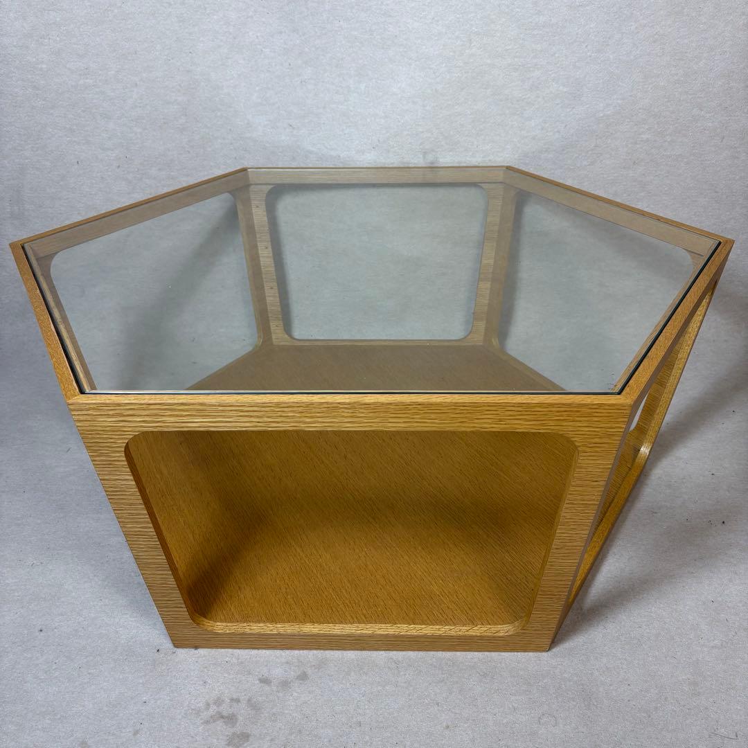 桜屋工業 CHERRY LT-69 六角形 センターテーブル ガラステーブル