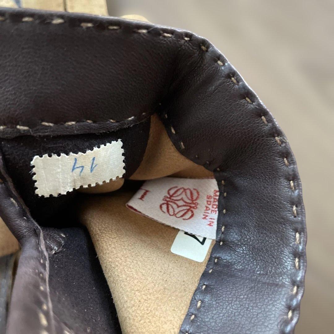 LOEWE ロエベ レザーグローブ スウェード 本革 ブラウン ヴィンテージ