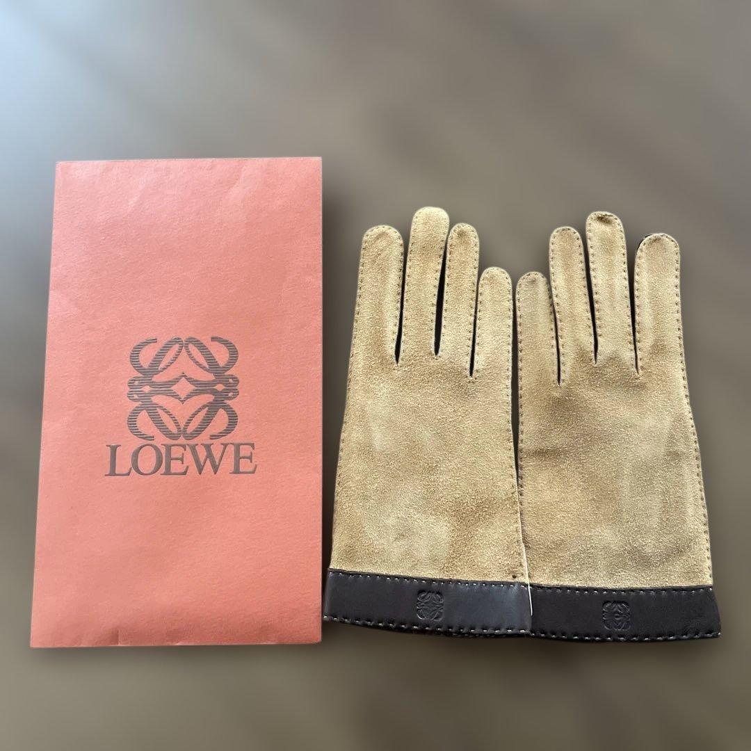 LOEWE ロエベ レザーグローブ スウェード 本革 ブラウン ヴィンテージ