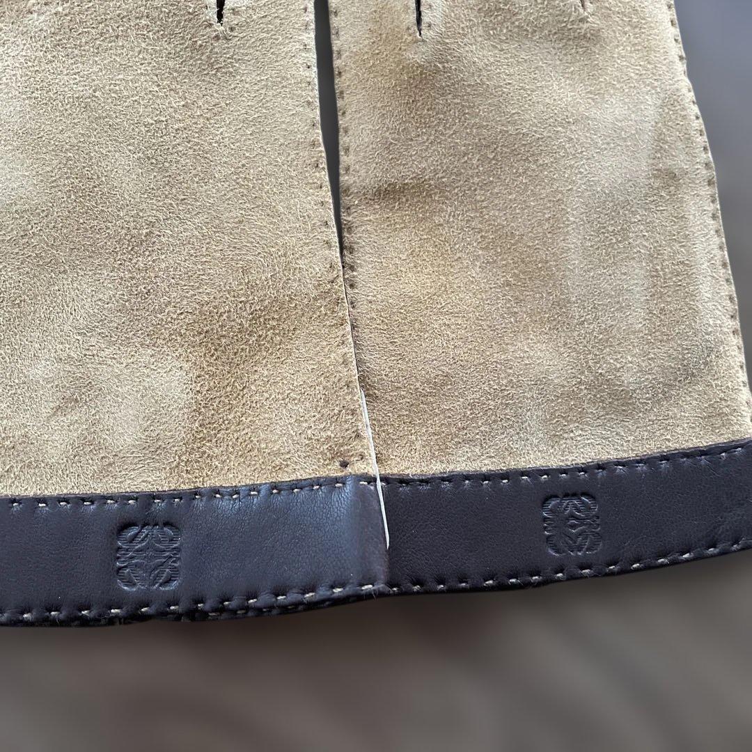 LOEWE ロエベ レザーグローブ スウェード 本革 ブラウン ヴィンテージ