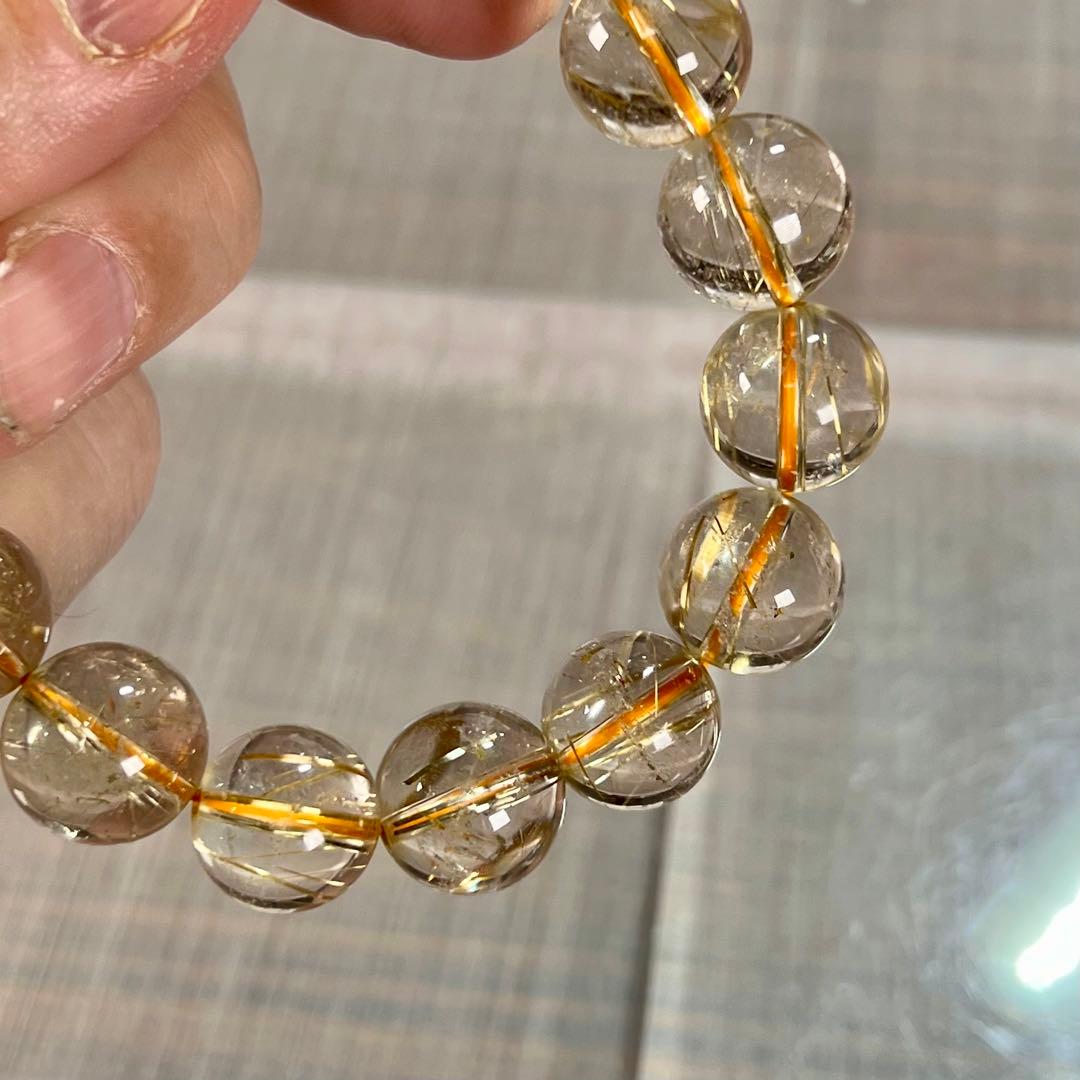 ゴールドルチルブレスレット　ルチルクォーツ　金運強 6-7