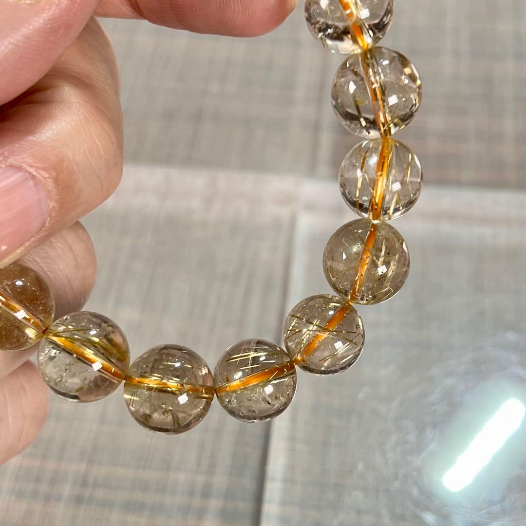 ゴールドルチルブレスレット　ルチルクォーツ　金運強 6-7