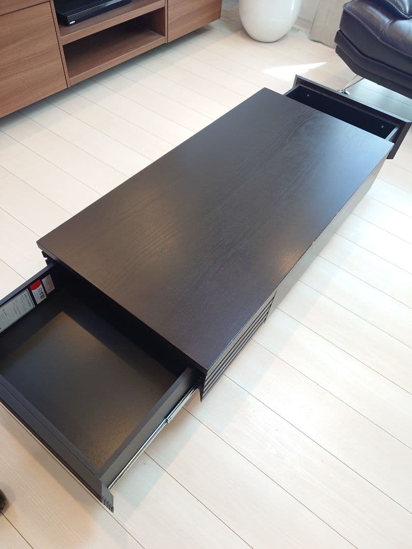 ローテーブル　東京インテリア　日本製　ダークブラウン 引出し付きセンターテーブル