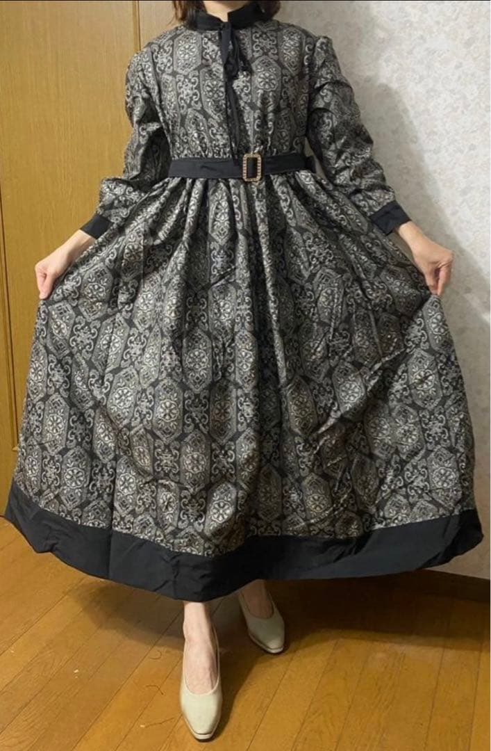 大島紬　着物リメイクワンピース