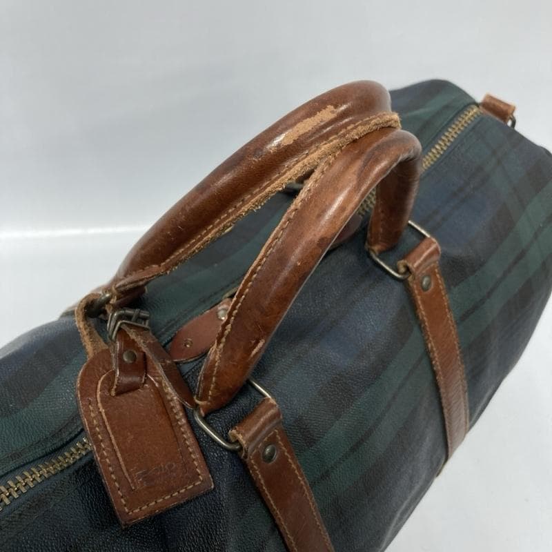 ポロ ラルフローレン/PVC×レザー/ブラックウォッチ/ボストンバッグ/大容量