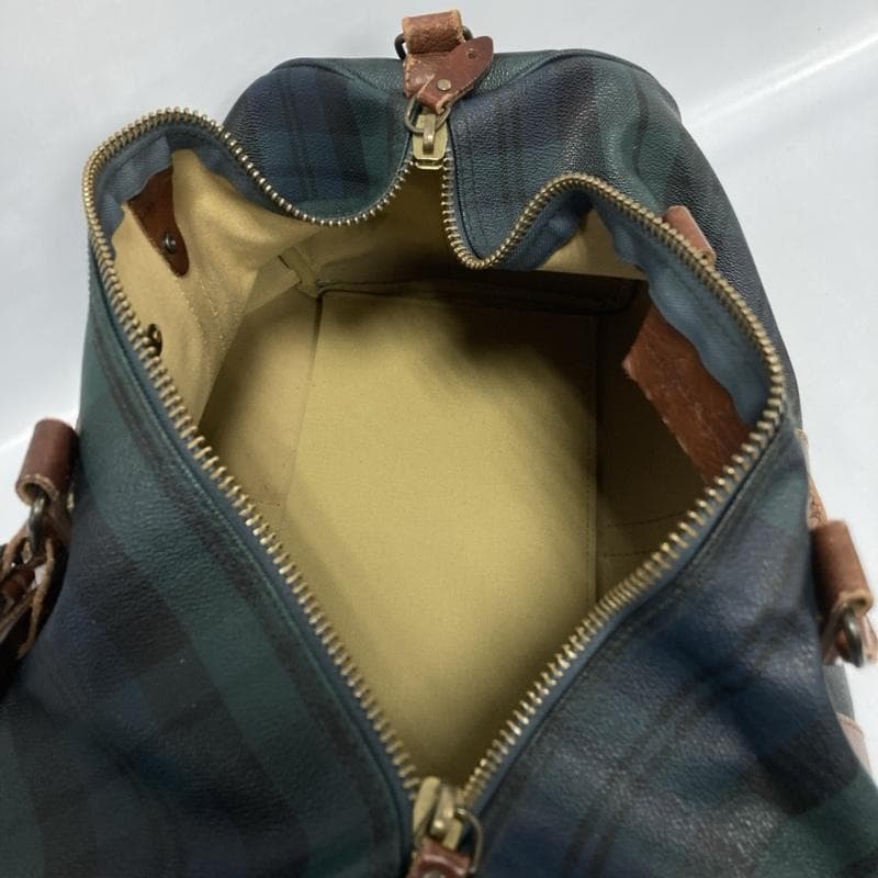 ポロ ラルフローレン/PVC×レザー/ブラックウォッチ/ボストンバッグ/大容量