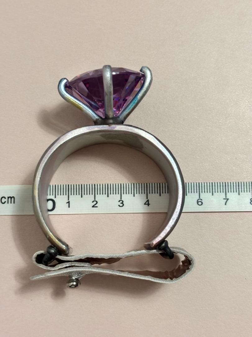 ピンクジルコニア　バングル　レース型押し