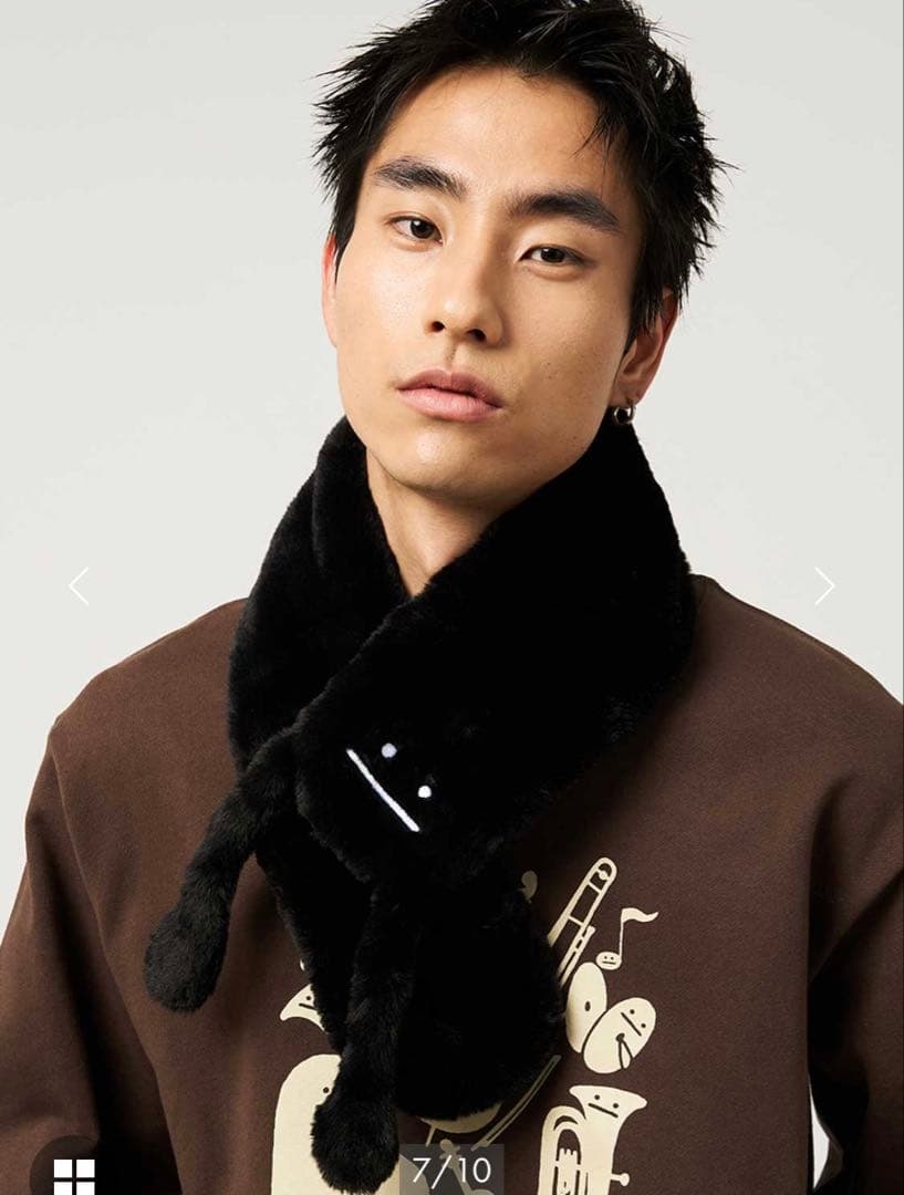 graniphビューティフルシャドーぬいぐるみマフラー　グラニフ　ファーマフラー