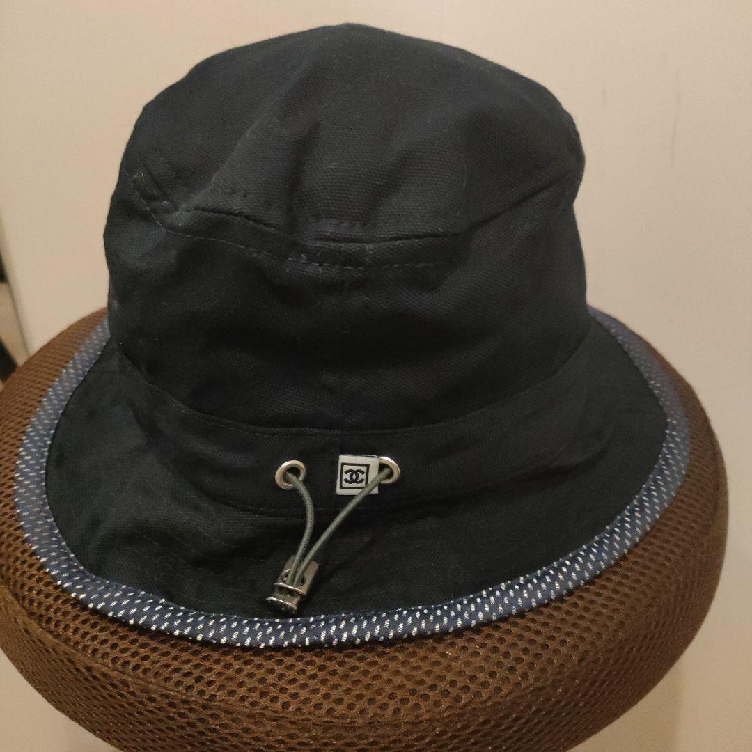 シャネル バケットハット スポーツライン ネイビー コットン ココマーク