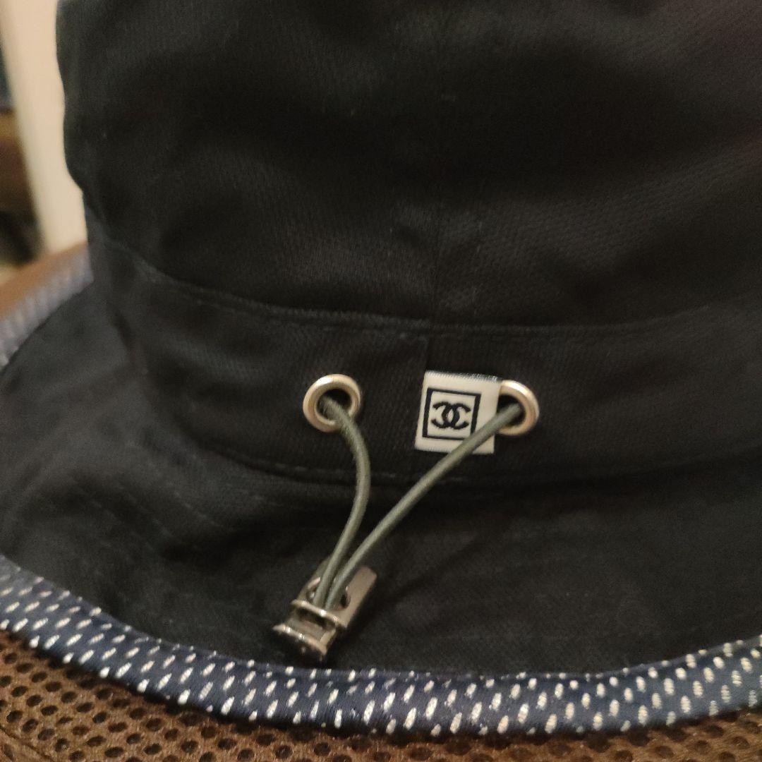 シャネル バケットハット スポーツライン ネイビー コットン ココマーク