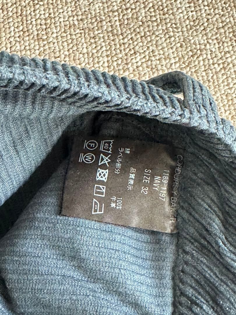 SHISHIKUI コーデュロイベーカーパンツ　ネイビー32