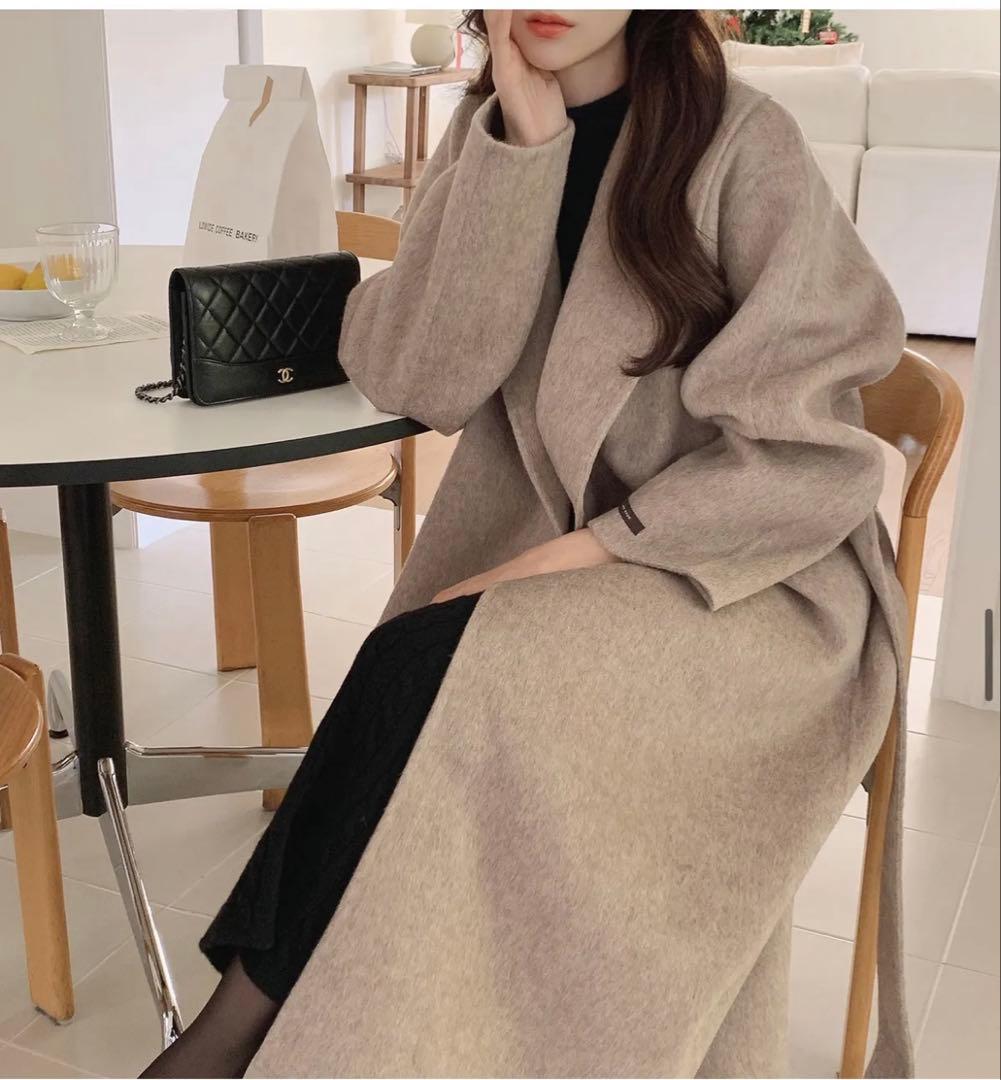 大お値下げ◎アルパカ混ショールハンドメイドコート