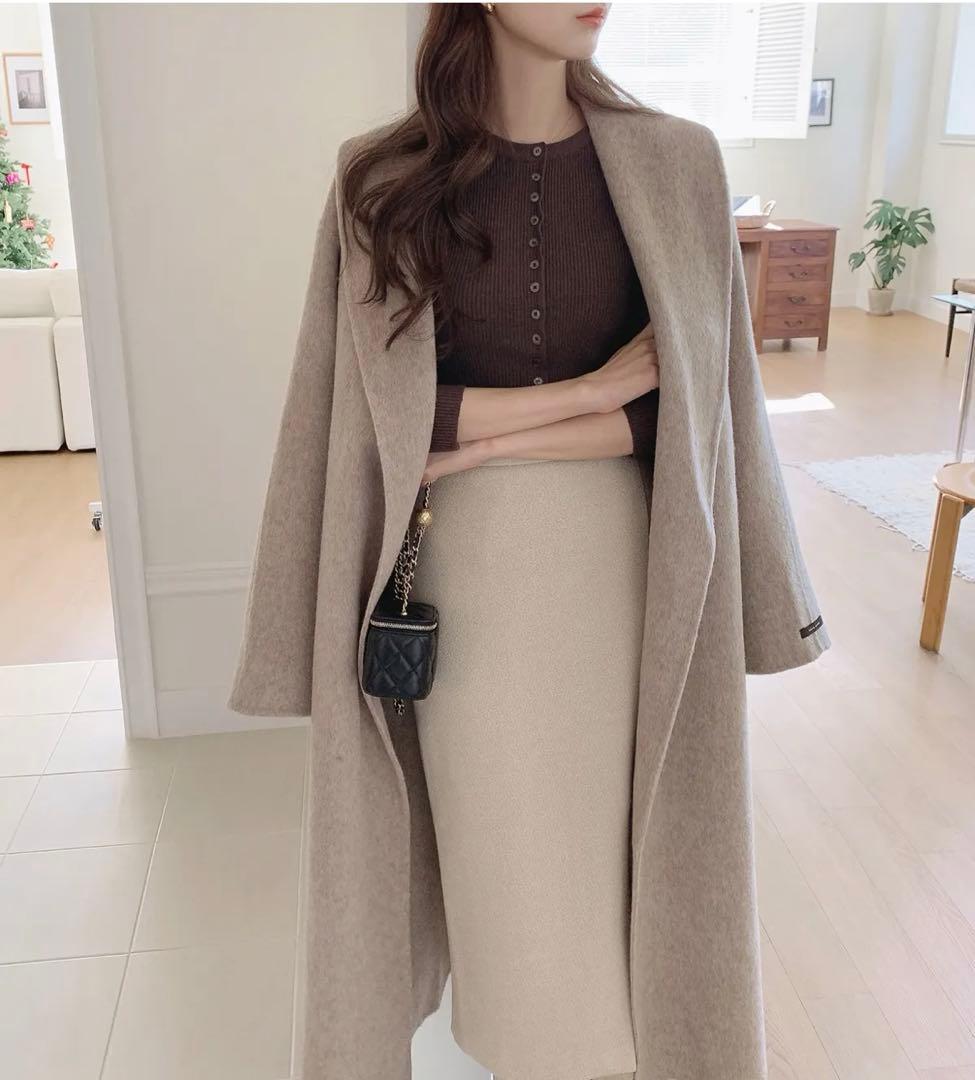 大お値下げ◎アルパカ混ショールハンドメイドコート