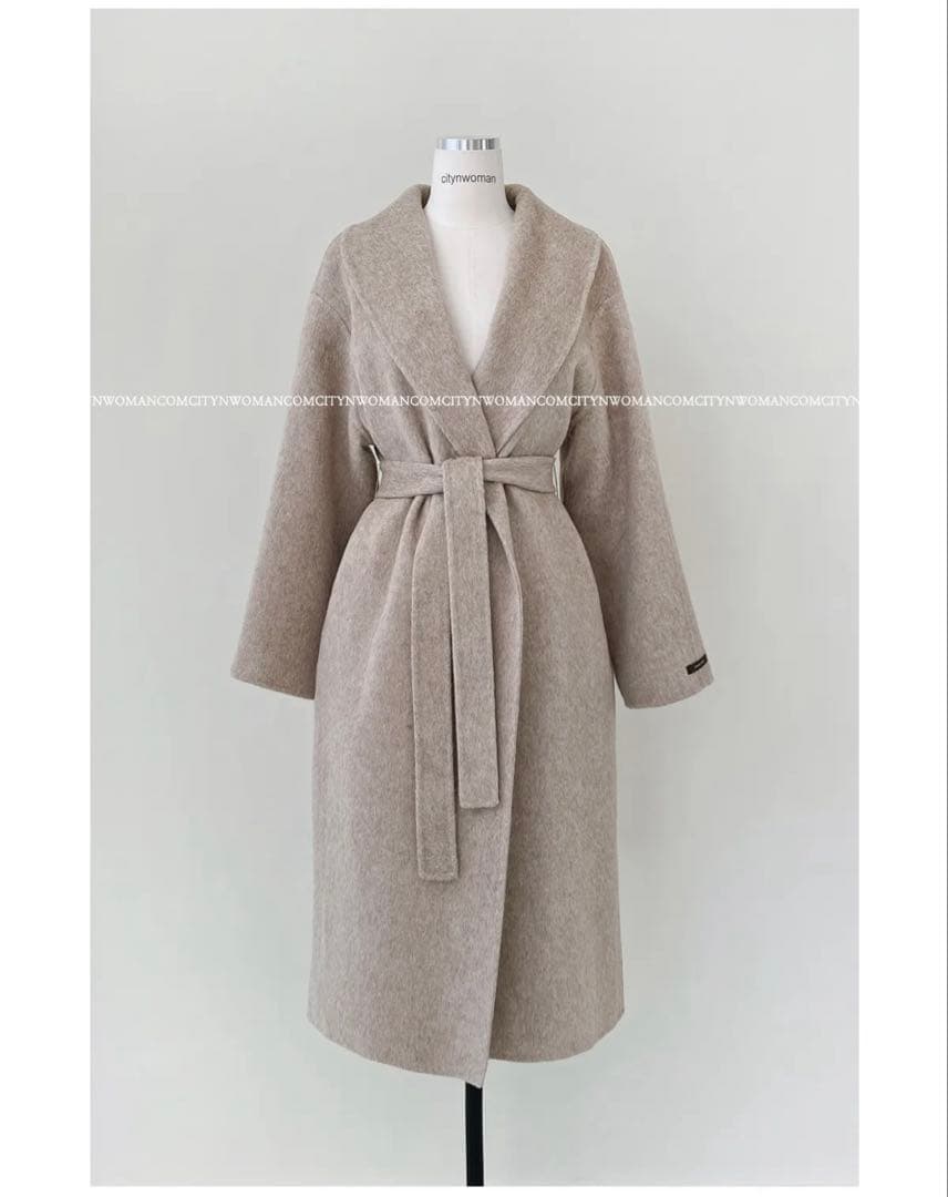 大お値下げ◎アルパカ混ショールハンドメイドコート