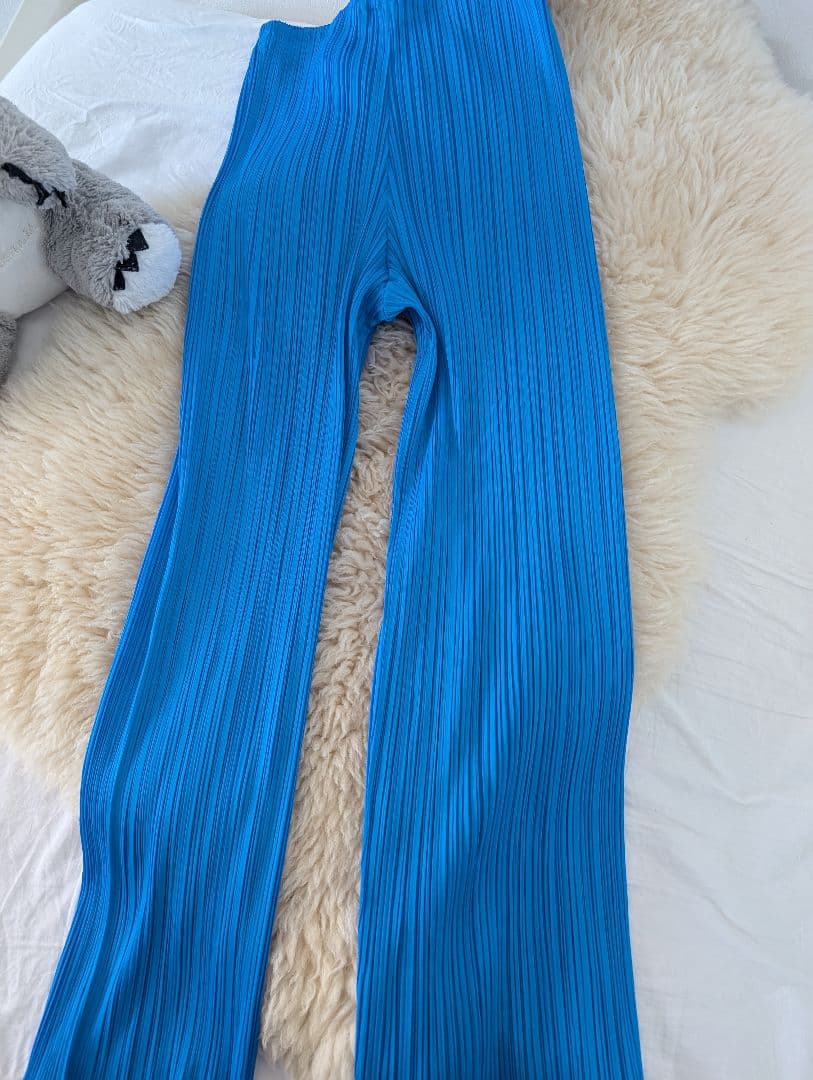 PLEATS PLEASE プリーツパンツ 青 M サイズ1