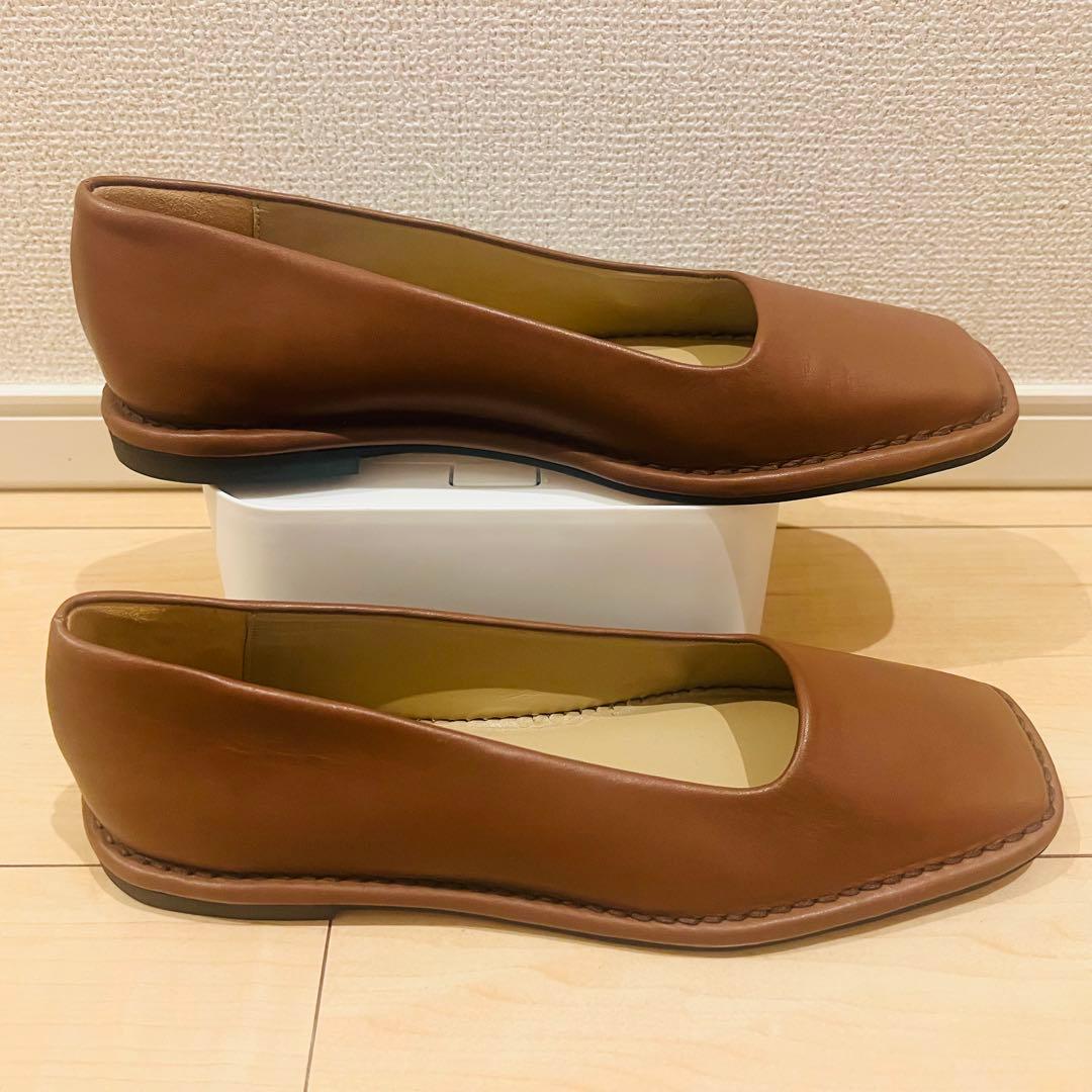 【未使用に近い】ペリーコサニー パンプス レザー フラット ブラウン サイズ37