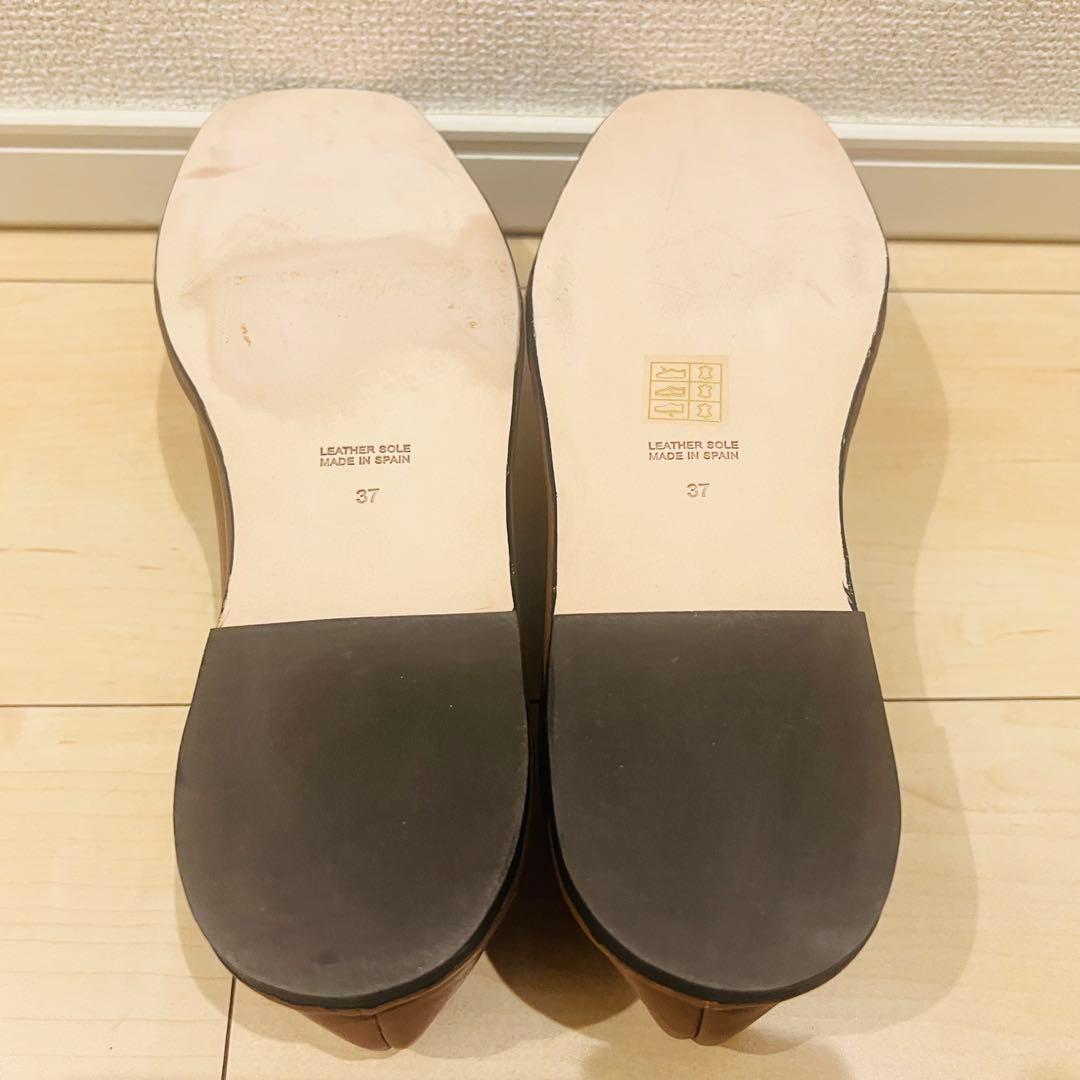 【未使用に近い】ペリーコサニー パンプス レザー フラット ブラウン サイズ37