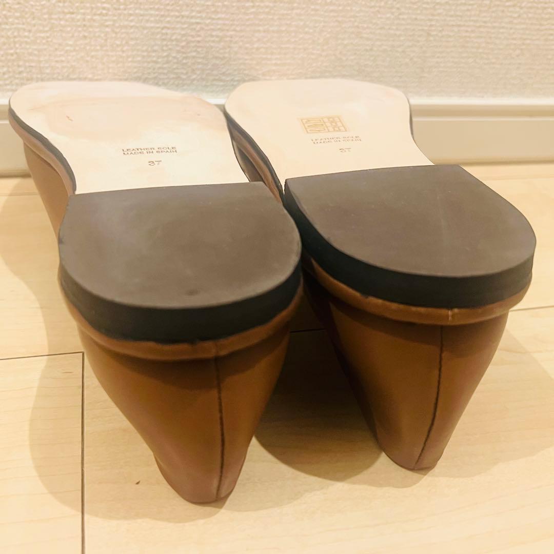 【未使用に近い】ペリーコサニー パンプス レザー フラット ブラウン サイズ37