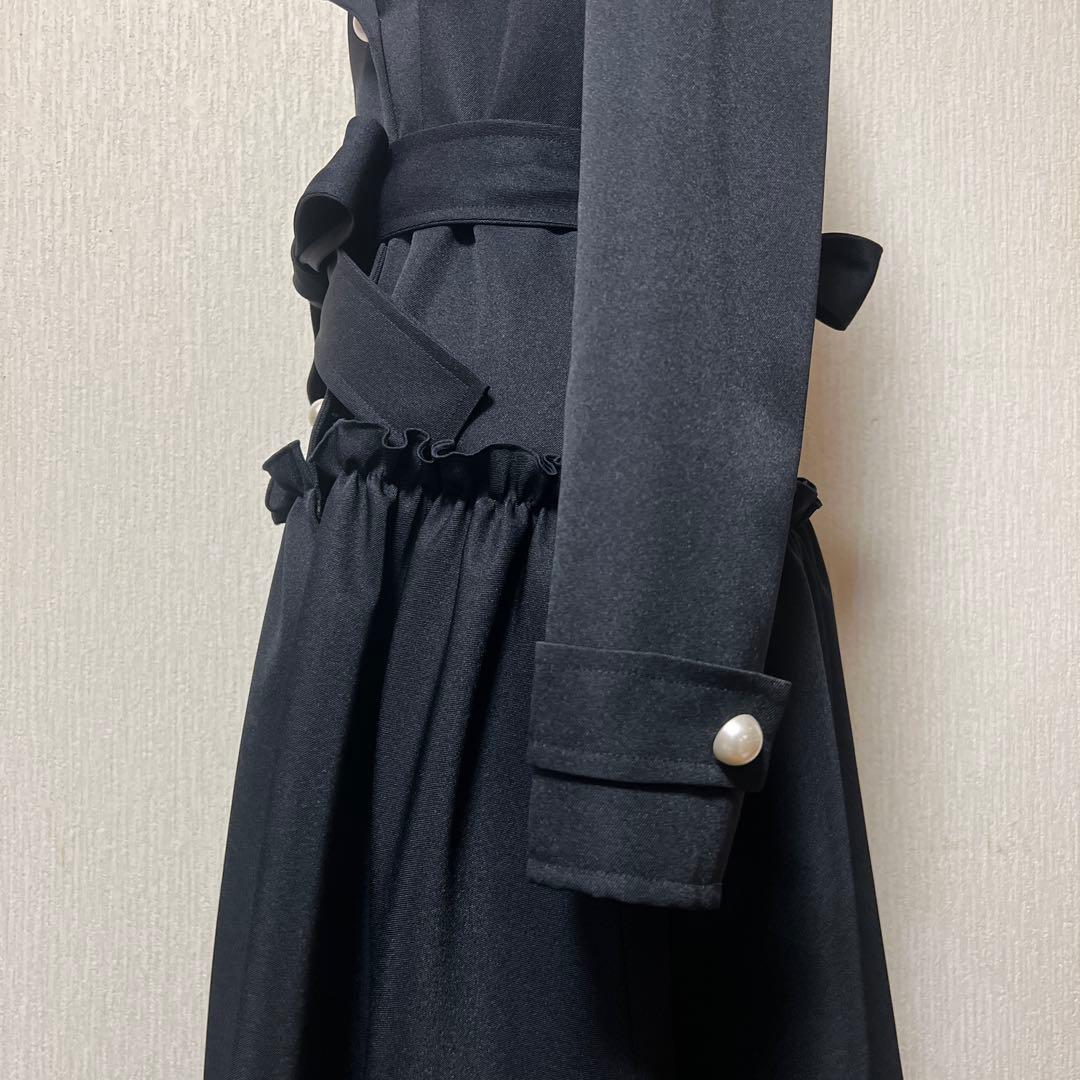 お値下げ★ルネ★Rene★パールボタンフリルロングコー★36★春秋冬