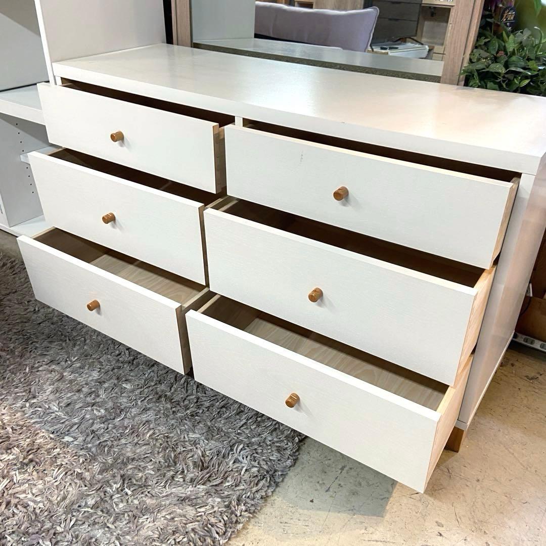 モモナチュラル　MOMO natural⭐️3段チェスト　ホワイト