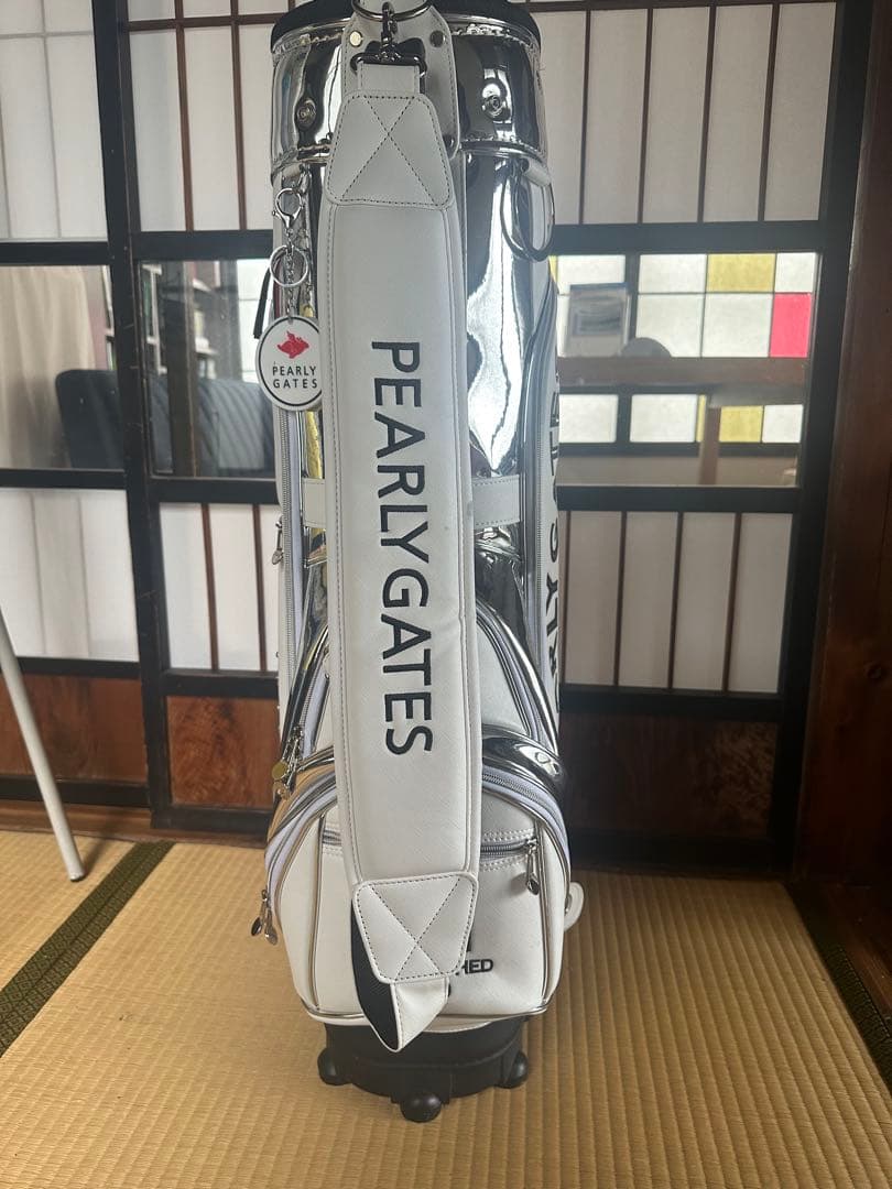 PEARLY GATES キャディバッグ ホワイト シルバー