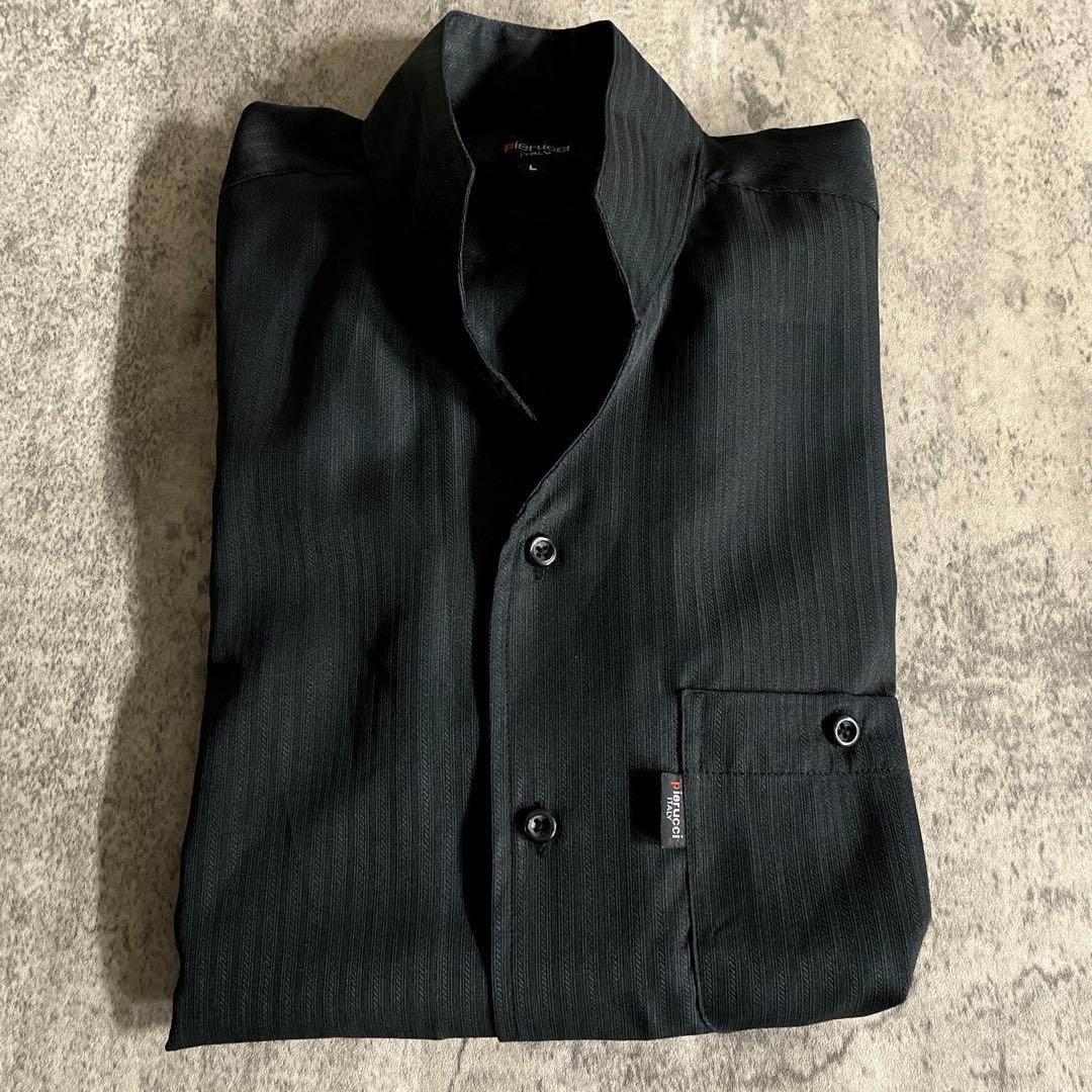 極美品 Apollo特注 極上ブラックウール ダブルスーツ 黒艶 セットアップ