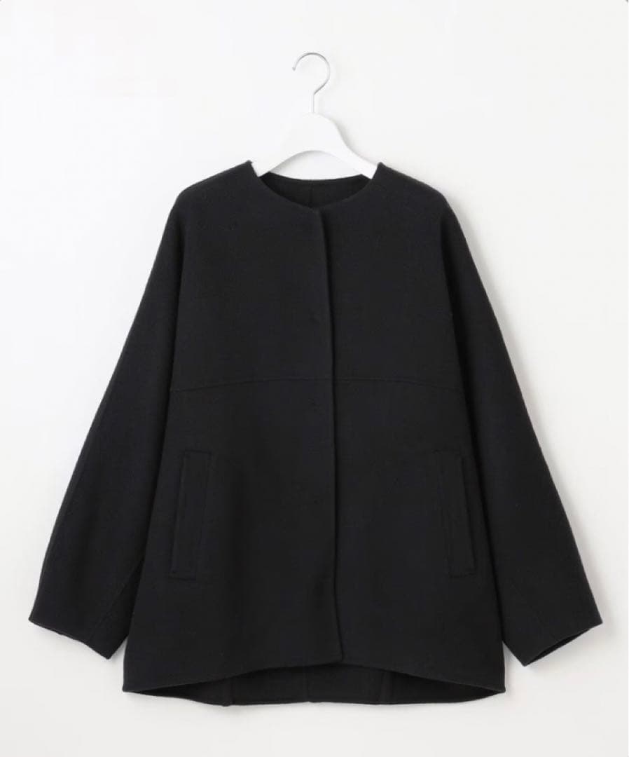 自由区　今季完売【SHIHOさん着用】ウールリバーノーカラー コート